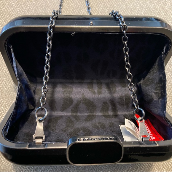 Black Kirna Zabete hard sided clutch crossbody purse - Picture 7 of 10